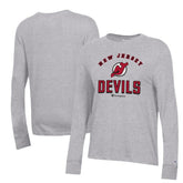 New Jersey Devils Champion Women's Core Long Sleeve T-Shirt - Heather Gray - NHL 201078274