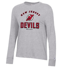 New Jersey Devils Champion Women's Core Long Sleeve T-Shirt - Heather Gray - NHL 201078274