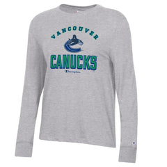 Vancouver Canucks Champion Women's Core Long Sleeve T-Shirt - Heather Gray - NHL 201078285