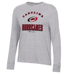 Carolina Hurricanes Champion Women's Core Long Sleeve T-Shirt - Heather Gray - NHL 201078288