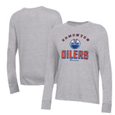 Edmonton Oilers Champion Women's Core Long Sleeve T-Shirt - Heather Gray - NHL 201078299