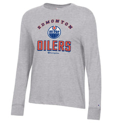 Edmonton Oilers Champion Women's Core Long Sleeve T-Shirt - Heather Gray - NHL 201078299
