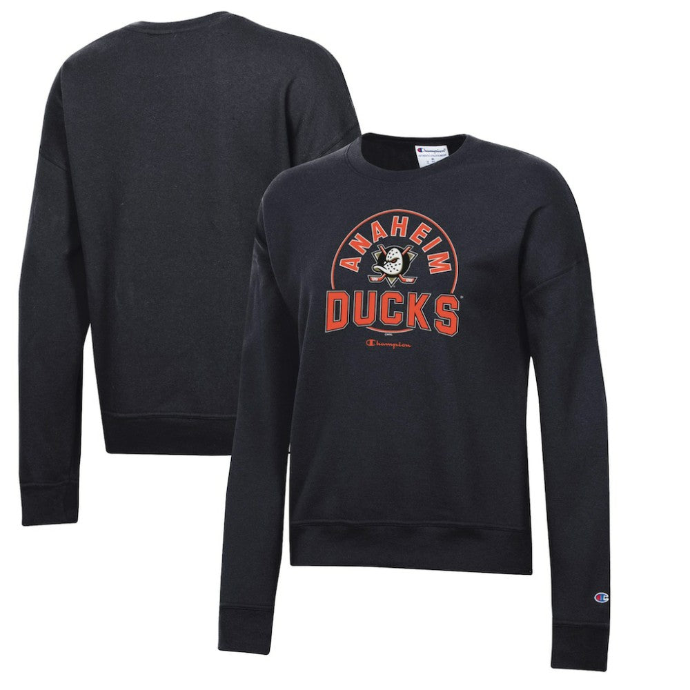 Anaheim Ducks Champion Women's Powerblend Pullover Sweatshirt - Black - NHL 201078326
