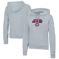 Montreal Canadiens Champion Women's Powerblend Fleece Pullover Hoodie - Gray - NHL 201078341