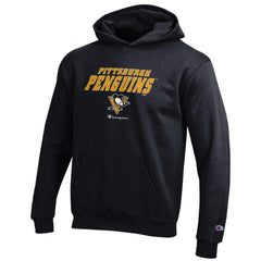 Pittsburgh Penguins Champion Youth Eco Powerblend Pullover Hoodie - Black - NHL 201078374