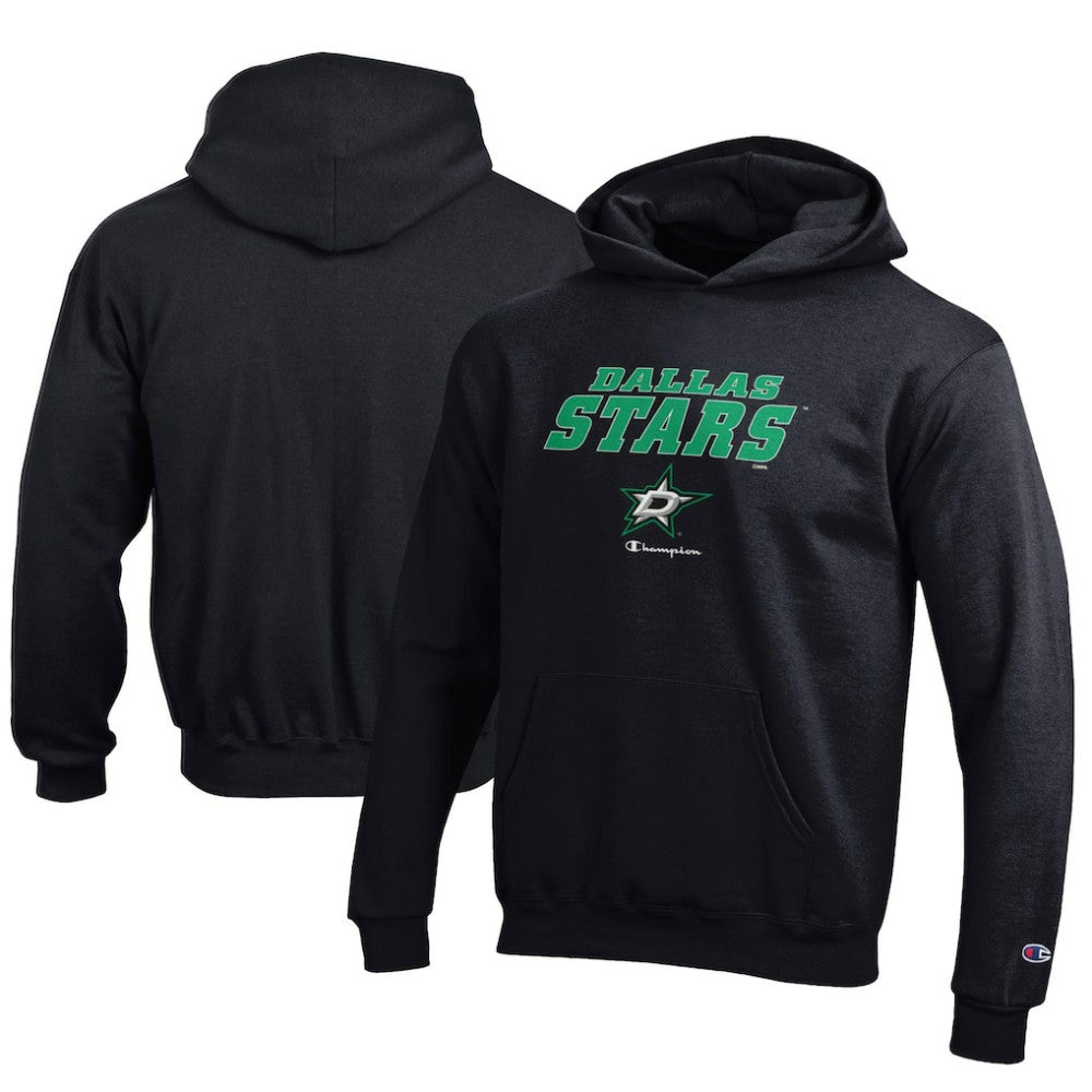 Dallas Stars Champion Youth Eco Powerblend Pullover Hoodie - Black - NHL 201078386