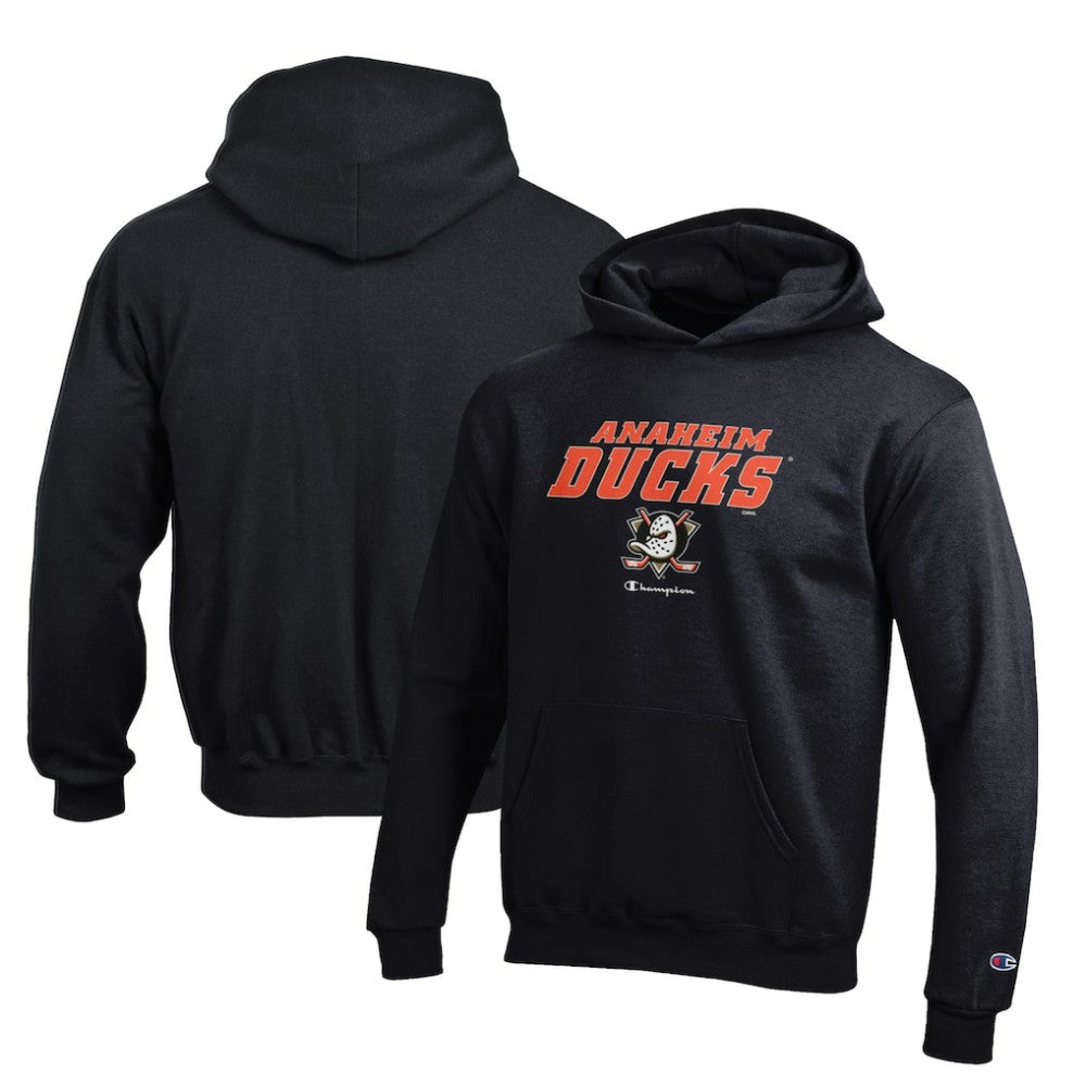 Anaheim Ducks Champion Youth Eco Powerblend Pullover Hoodie - Black - NHL 201078389