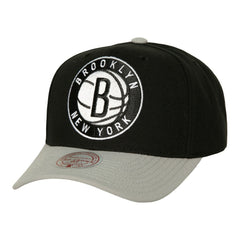 Brooklyn Nets Soul XL Logo Pro Crown Snapback Hat Black/Gray | Mitchell & Ness