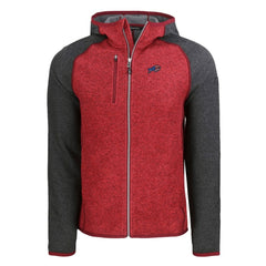 Buffalo Bills Cutter & Buck Americana Mainsail Full-Zip Hooded Jacket Heather Red/Heather Charcoal
