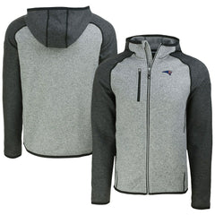 New England Patriots Cutter & Buck Americana Mainsail Full-Zip Hooded Jacket Heather Gray/Heather Charcoal