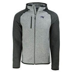 New England Patriots Cutter & Buck Americana Mainsail Full-Zip Hooded Jacket Heather Gray/Heather Charcoal
