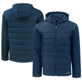 San Francisco 49ers Cutter & Buck Big & Tall Americana Evoke Hybrid Eco Softshell Recycled Full-Zip Hooded Jacket Navy