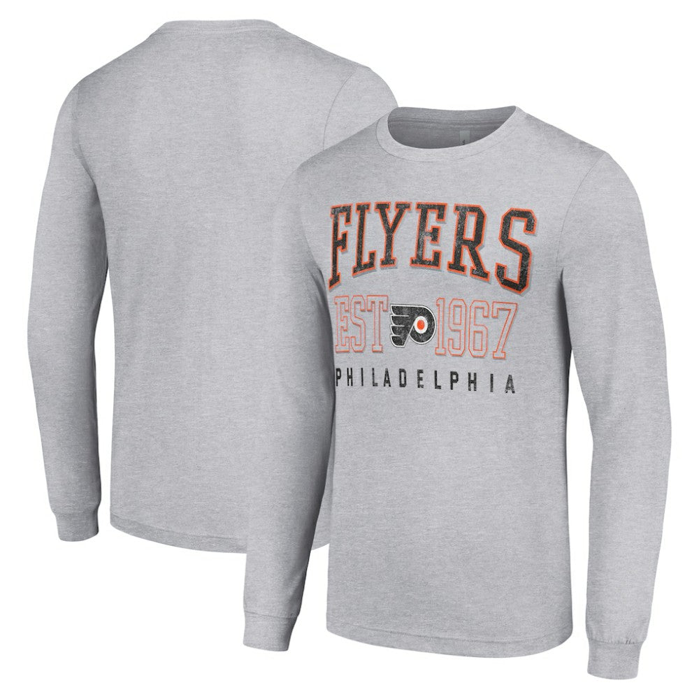 Philadelphia Flyers Starter Retro Graphic Long Sleeve Crew T-Shirt - Heather Gray - NHL 201083187