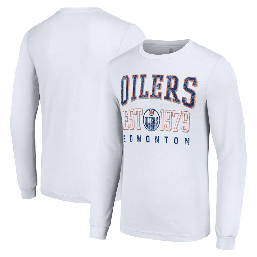 Edmonton Oilers Starter Retro Graphic Long Sleeve Crew T-Shirt - White - NHL 201083201