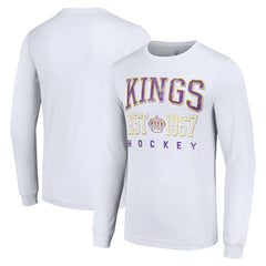 Los Angeles Kings Starter Retro Graphic Long Sleeve Crew T-Shirt - White - NHL 201083202