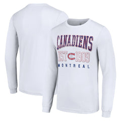 Montreal Canadiens Starter Retro Graphic Long Sleeve Crew T-Shirt - White - NHL 201083203