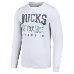 Anaheim Ducks Starter Retro Graphic Long Sleeve Crew T-Shirt - White - NHL 201083204