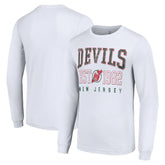 New Jersey Devils Starter Retro Graphic Long Sleeve Crew T-Shirt - White - NHL 201083205