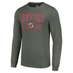 New Jersey Devils Starter Retro Graphic Long Sleeve Crew T-Shirt - Green - NHL 201083216