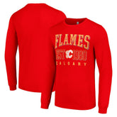 Calgary Flames Starter Retro Graphic Long Sleeve Crew T-Shirt - Red - NHL 201083225