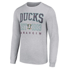 Anaheim Ducks Starter Retro Graphic Long Sleeve Crew T-Shirt - Heather Gray - NHL 201083244