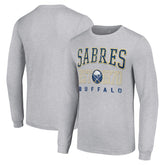 Buffalo Sabres Starter Retro Graphic Long Sleeve Crew T-Shirt - Heather Gray - NHL 201083248