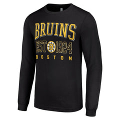 Boston Bruins Starter Retro Graphic Long Sleeve Crew T-Shirt - Black - NHL 201083261