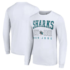 San Jose Sharks Starter Logo Graphic Long Sleeve T-Shirt - White - NHL 201083286