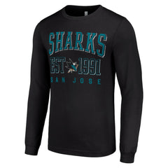 San Jose Sharks Starter Logo Graphic Long Sleeve T-Shirt - Black - NHL 201083295