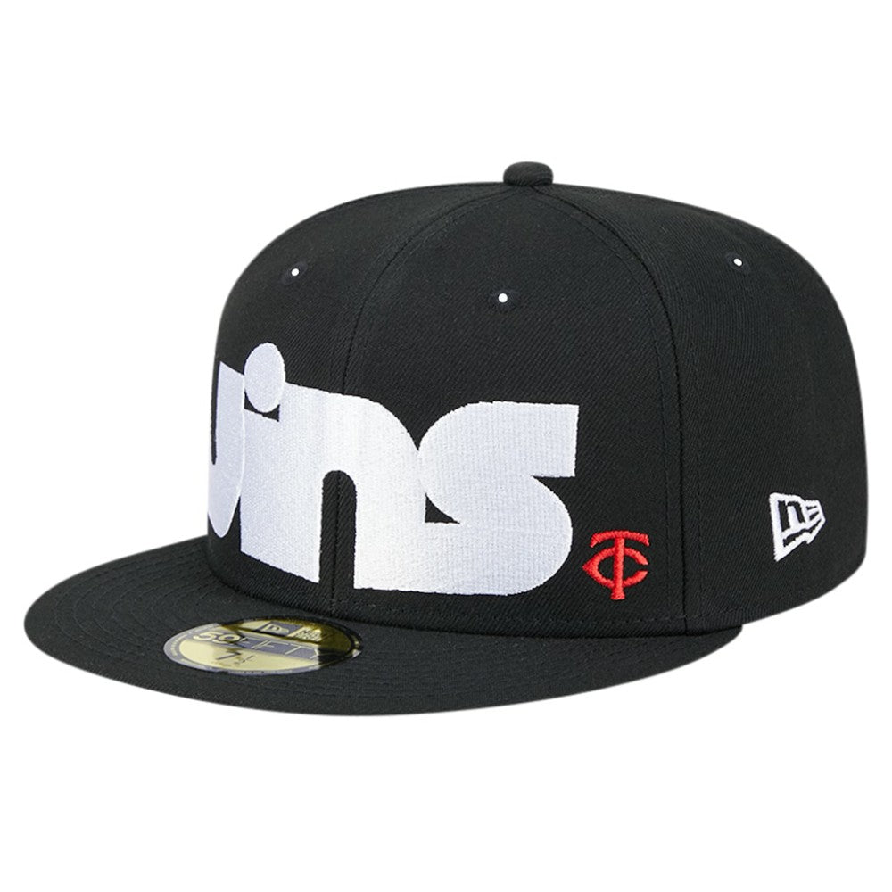 Minnesota Twins New Era Checkered Undervisor 59FIFTY Fitted Hat - Black - New Era Lifestyle