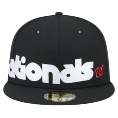 Washington Nationals New Era Checkered Undervisor 59FIFTY Fitted Hat - Black - New Era Sale