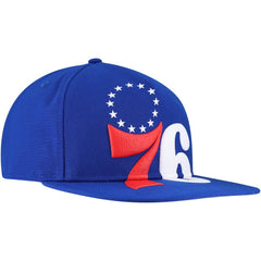 Philadelphia 76ers Oversized Puff Print Logo Golfer Snapback Hat Royal | New Era for sale
