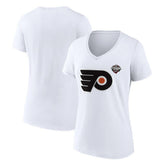 Philadelphia Flyers Fanatics Women's 2024 NHL Stadium Series Logo V-Neck T-shirt - White - NHL 201089723