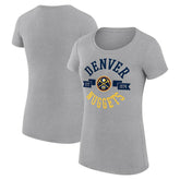 Denver Nuggets G-III 4Her by Carl Banks Women's Super-Slim Fit Lightweight Large City Logo T-Shirt Heather Gray