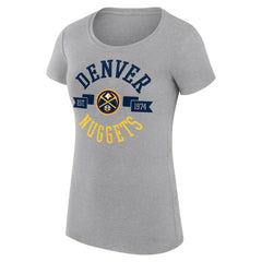 Denver Nuggets G-III 4Her by Carl Banks Women's Super-Slim Fit Lightweight Large City Logo T-Shirt Heather Gray