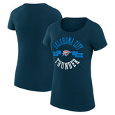 Oklahoma City Thunder G-III 4Her by Carl Banks Women's Super-Slim Fit Lightweight Large City Logo T-Shirt Navy