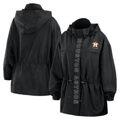 Houston Astros WEAR by Erin Andrews Women's Full-Zip Windbreaker Hoodie Jacket - Black - MLB on Sale