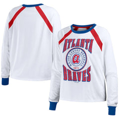 Atlanta Braves WEAR by Erin Andrews Women's Raglan Long Sleeve T-Shirt - White - MLB Online