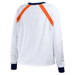 Houston Astros WEAR by Erin Andrews Women's Raglan Long Sleeve T-Shirt - White - MLB Lifestyle