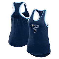 Tampa Bay Rays WEAR by Erin Andrews Women's Colorblock Racerback Tank Top - Navy - MLB Lifestyle