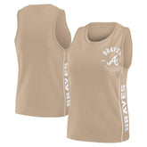 Atlanta Braves WEAR by Erin Andrews Women's Tonal Tank Top - Tan - MLB Lifestyle