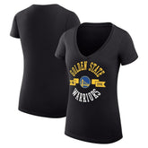 Golden State Warriors G-III 4Her by Carl Banks Women's Super-Slim Fit Lightweight Large City Logo V-Neck T-Shirt Black
