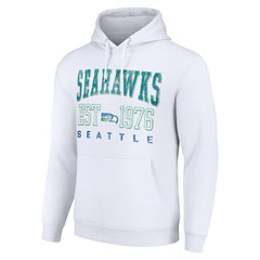 Seattle Seahawks Starter Unisex Throwback Logo Pullover Hoodie White