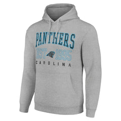 Carolina Panthers Starter Unisex Throwback Logo Pullover Hoodie Heather Gray