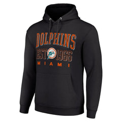Miami Dolphins Starter Unisex Throwback Logo Pullover Hoodie Black