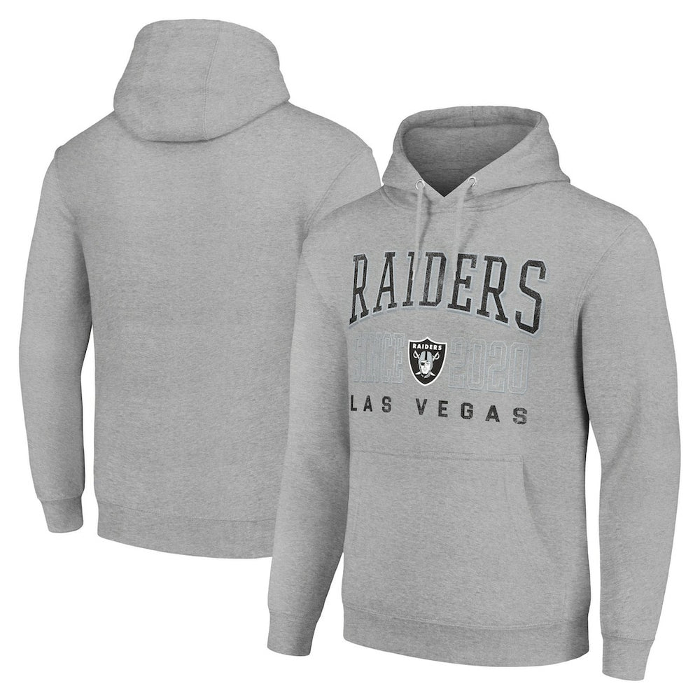 Las Vegas Raiders Starter Unisex Throwback Logo Pullover Hoodie Heather Gray