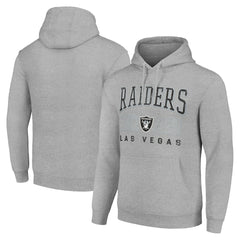 Las Vegas Raiders Starter Unisex Throwback Logo Pullover Hoodie Heather Gray