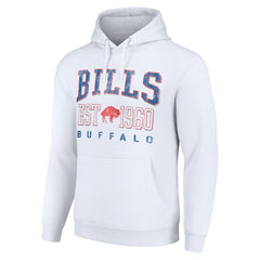 Buffalo Bills Starter Unisex Throwback Logo Pullover Hoodie White