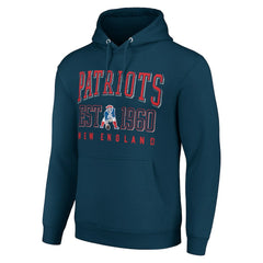 New England Patriots Starter Unisex Throwback Logo Pullover Hoodie Navy