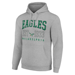 Philadelphia Eagles Starter Unisex Throwback Logo Pullover Hoodie Heather Gray
